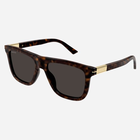 NEW GUCCI SQUARE HAVANA BROWN MEN SUNGLASSES - Picture 1 of 2